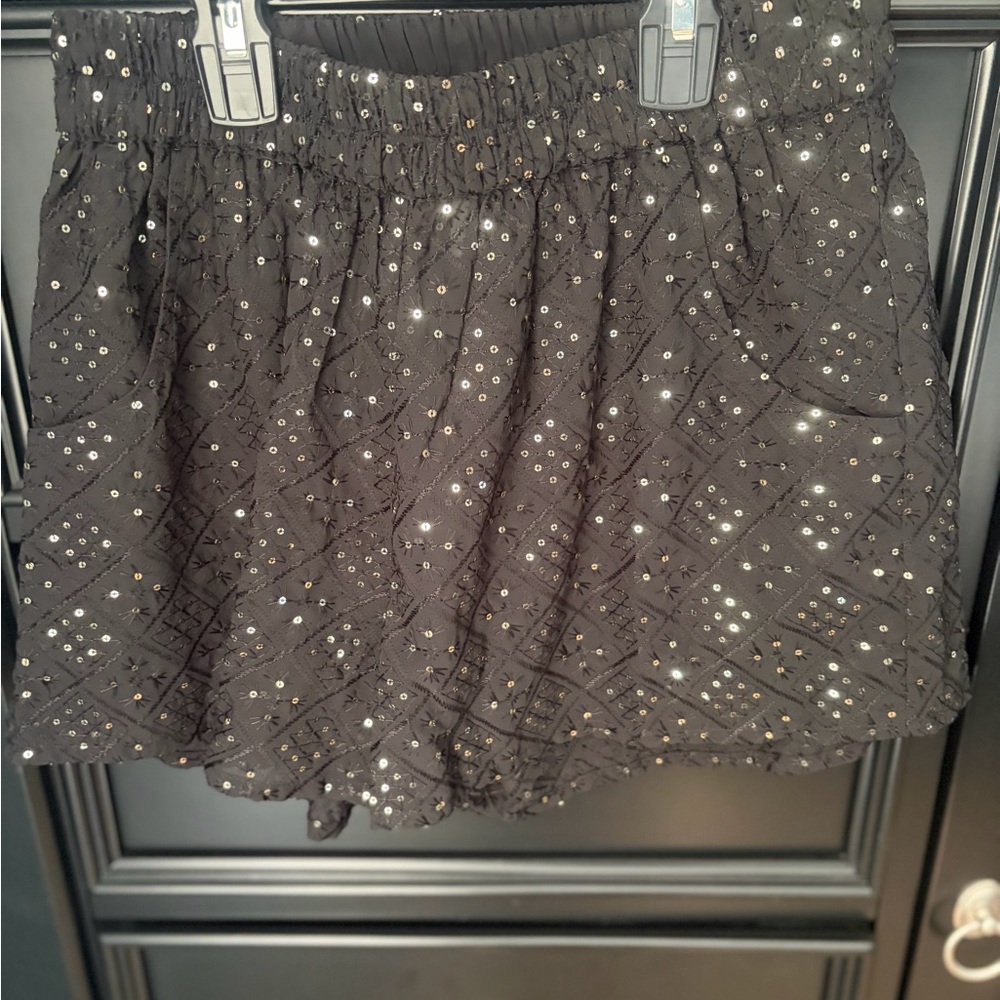 Trina Turk Black Embroidered cover up shorts. Brand new! Never worn.